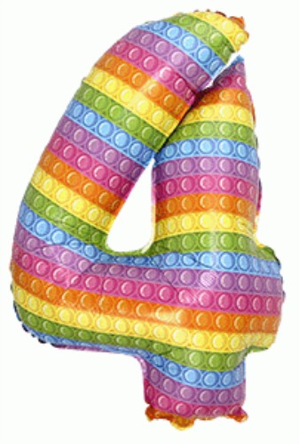 Кликните для увеличения изображения Фольга Pop It цифра 4 (Flexmetal) (32″)