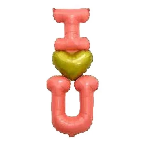 Кликните для увеличения изображения Фольгована фігура Букви рожеві I love you (в Індив. уп.) (Китай)