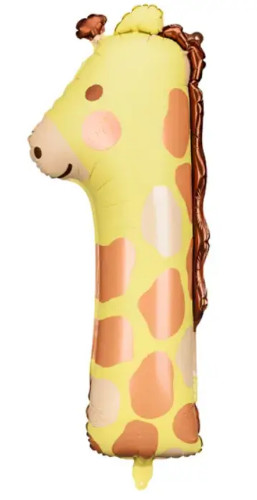 Кликните для увеличения изображения Фольгована цифра 1 Жираф Partydeco