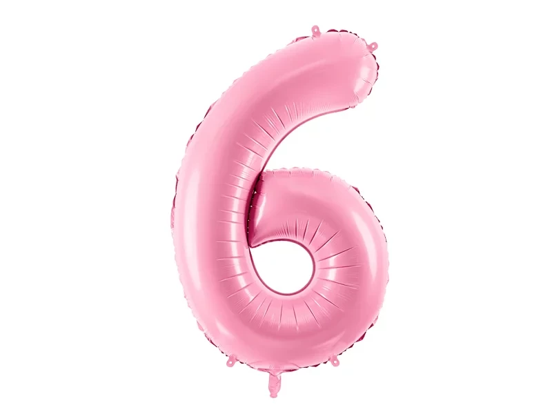Кликните для увеличения изображения Фольгована цифра 6 Рожева Partydeco