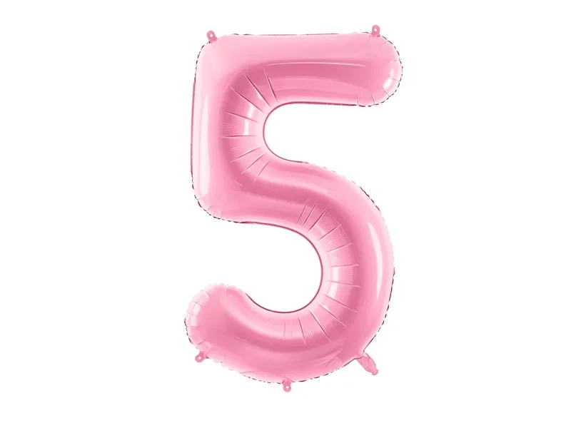 Кликните для увеличения изображения Фольгована цифра 5 Рожева Partydeco