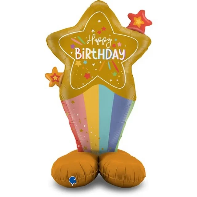 Кликните для увеличения изображения Фольгована фігура Зірки Happy Birthday (в інд. уп.) Grabo