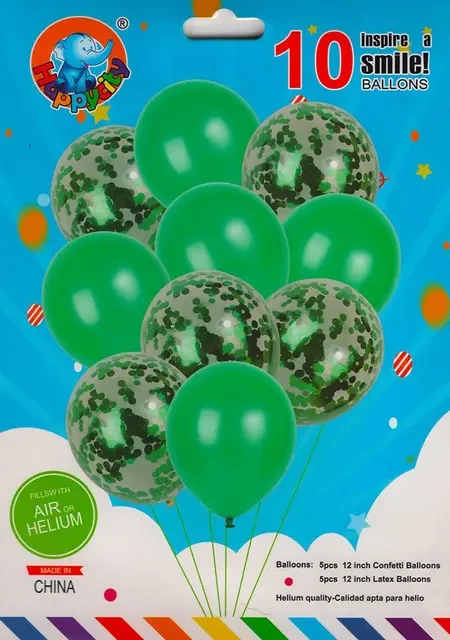 Кликните для увеличения изображения Набір латексних кульок Party Balloon Зелений 10 шт (Китай) (в індив. упаковці)