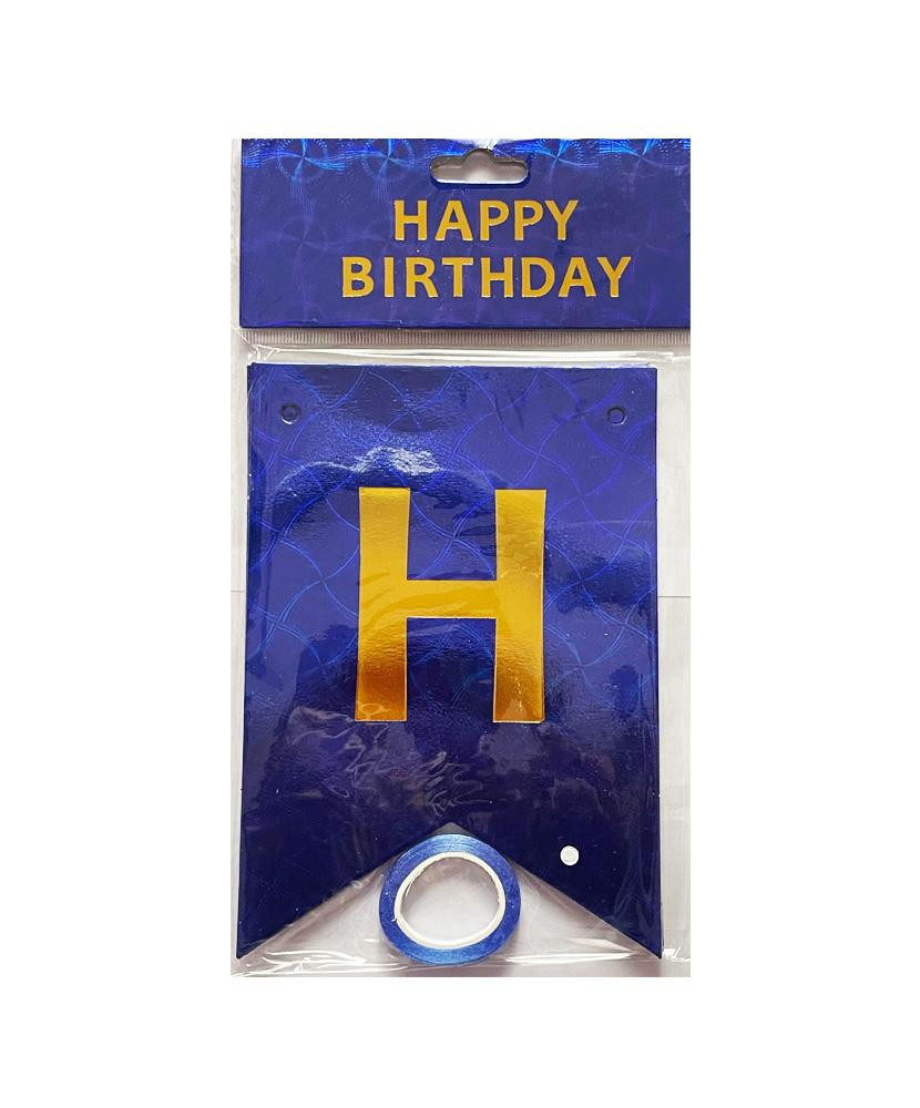 Кликните для увеличения изображения Гірлянда літери Happy Birthday бірюза Голограма Кола