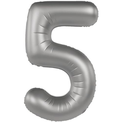 Кликните для увеличения изображения Фольга Платинова Slim Matte Moonlight Silver цифра 5 (Flexmetal) (в інд.уп)