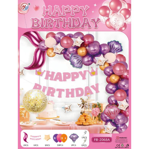 Кликните для увеличения изображения Набір повітряних кульок фіолетовий/рожевий/оранжевий 62 шт для створення фотозони - арки