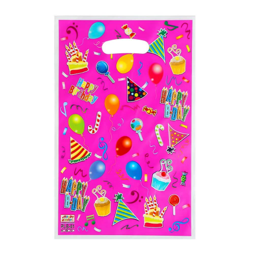 Кликните для увеличения изображения Пакет дитячий (маленький) Святковий рожевий 16*25 см (10шт/уп)