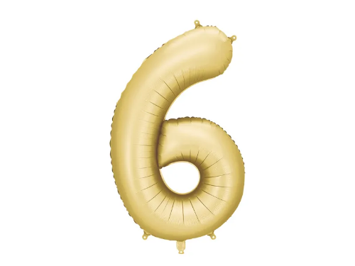 Кликните для увеличения изображения Фольгована цифра 6 Сатин Золото Partydeco