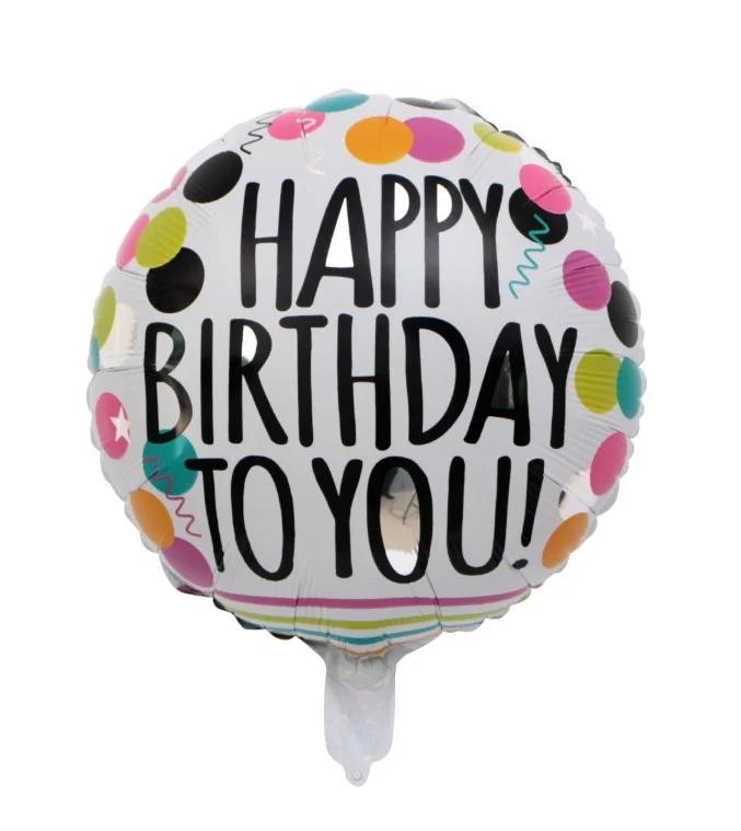 Фольгированный шар Happy Birthday конфетти