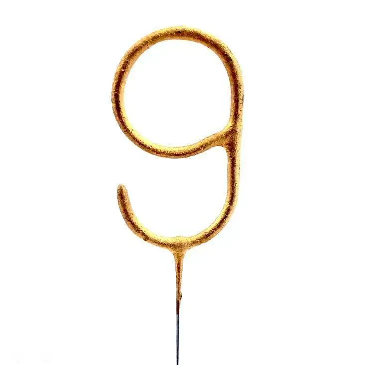 Кликните для увеличения изображения Бенгальский огонь свеча цыфра 9 (золото)