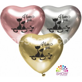 Перейти на страницу товара Воздушные шары ТМ SHOW I love you Котята на хроме 12