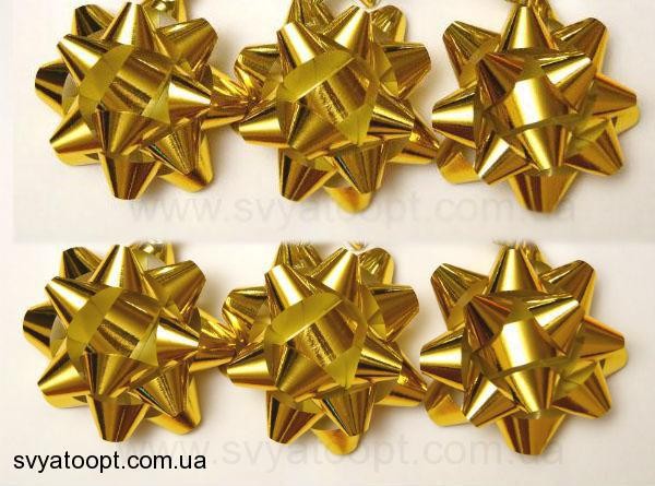 Кликните для увеличения изображения Набор бантов золото (6шт/уп)