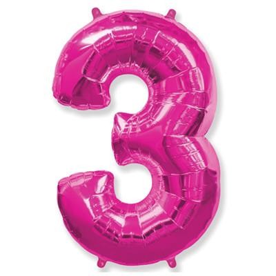 Кликните для увеличения изображения Фольга фуксия цифра 3 (Flexmetal) (в инд.уп) (в инд.уп)