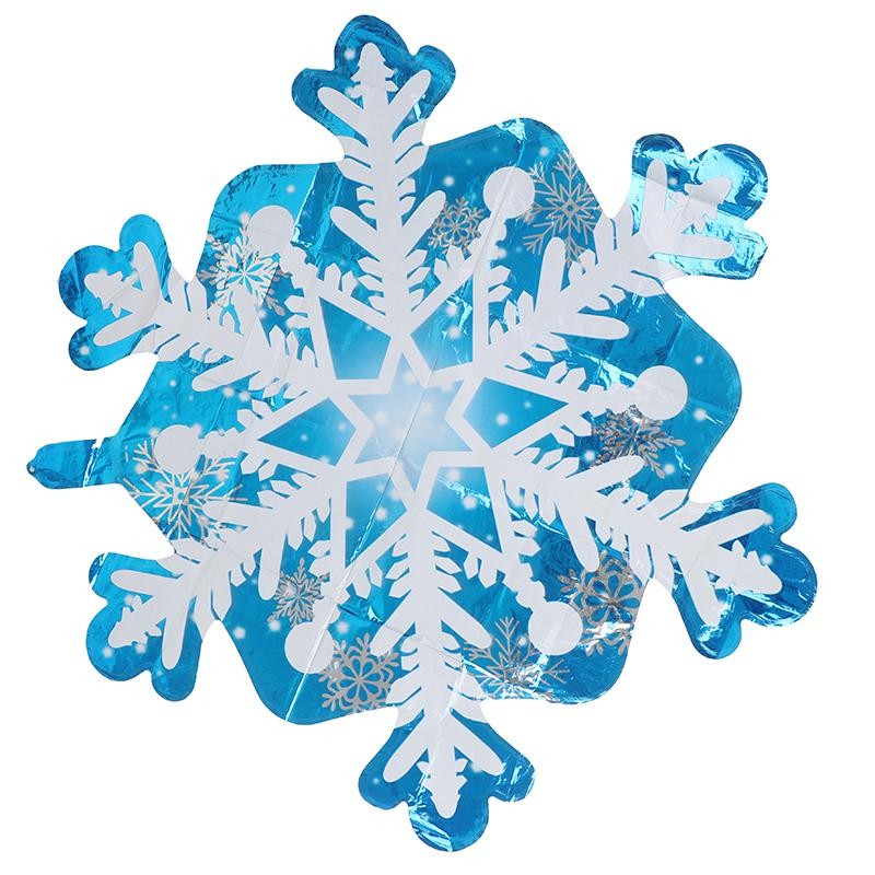 Кликните для увеличения изображения Фольгована фігура ВЕЛИКА Новорічна Сніжинка(Китай) (в інд. уп.)