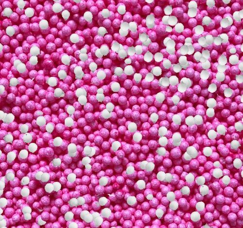 Пінопластові кульки 2-3 мм (Біло-рожеве асорті) 1л