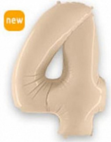 Фольга кремова сатин цифра 4 (Flexmetal) (в інд.уп)