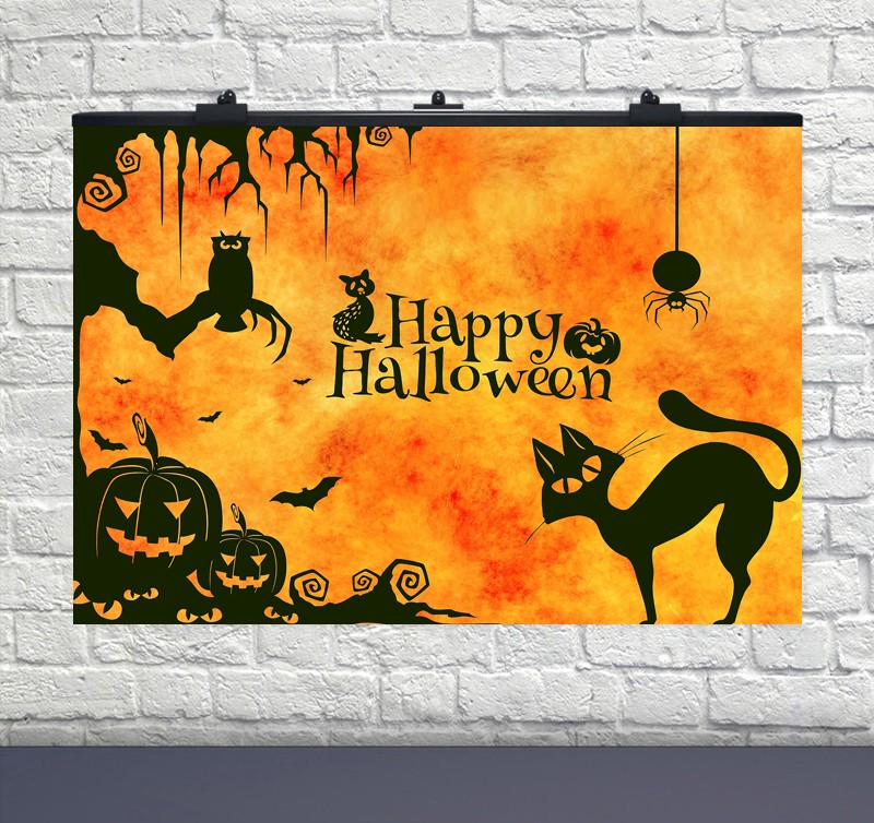 Плакат на день народження Halloween коты (75х120 см)