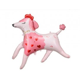 Фольгована фігура Пудель рожевий Partydeco