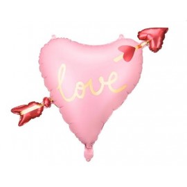 Фольгована фігура Серце Love зі стрілою Partydeco