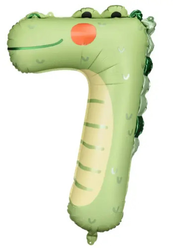 Фольгована цифра 7 Крокодил Partydeco