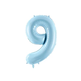 Фольгована цифра 9 Блакитна Partydeco