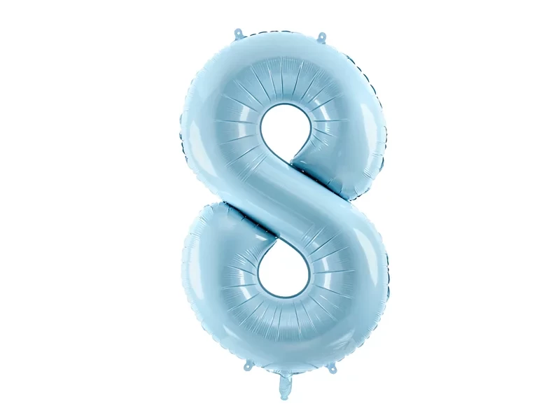 Фольгована цифра 8 Блакитна Partydeco