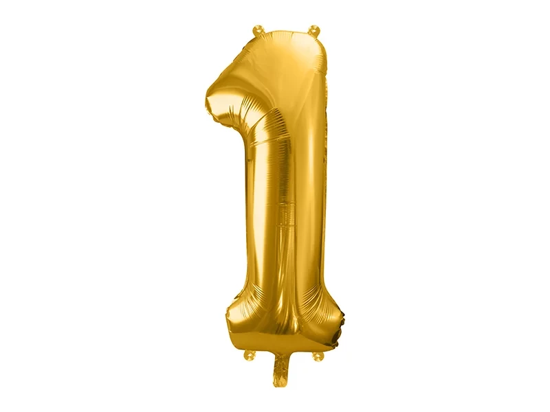 Фольгована цифра 1 Золото Partydeco