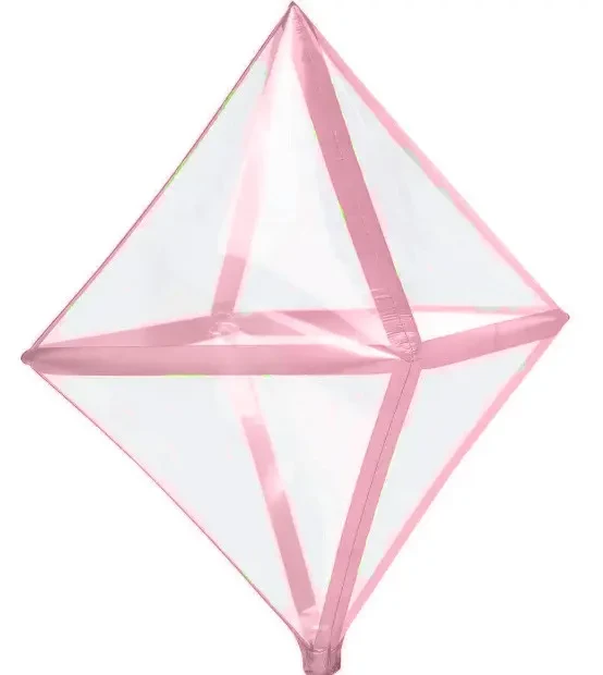 Фольга 3D Ромб Прозорий рожеві лінії (22