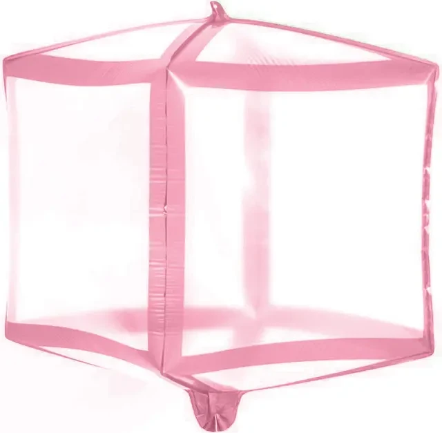 Фольга 3D Куб Прозорий рожеві лінії (24