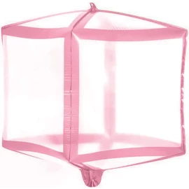 Фольга 3D Куб Прозорий рожеві лінії (24