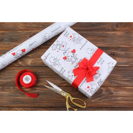 Папір пакувальний напис Купідон кохання на білому