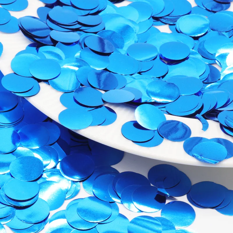 Конфетті коло 50 грамм Блакитні металік 12 мм