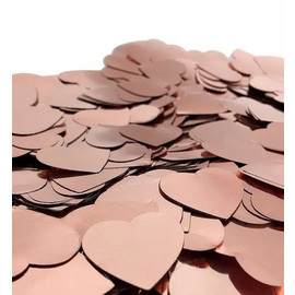 Конфетті сердечки 50 грамм рожеве золото (різного відтінку) 25 мм