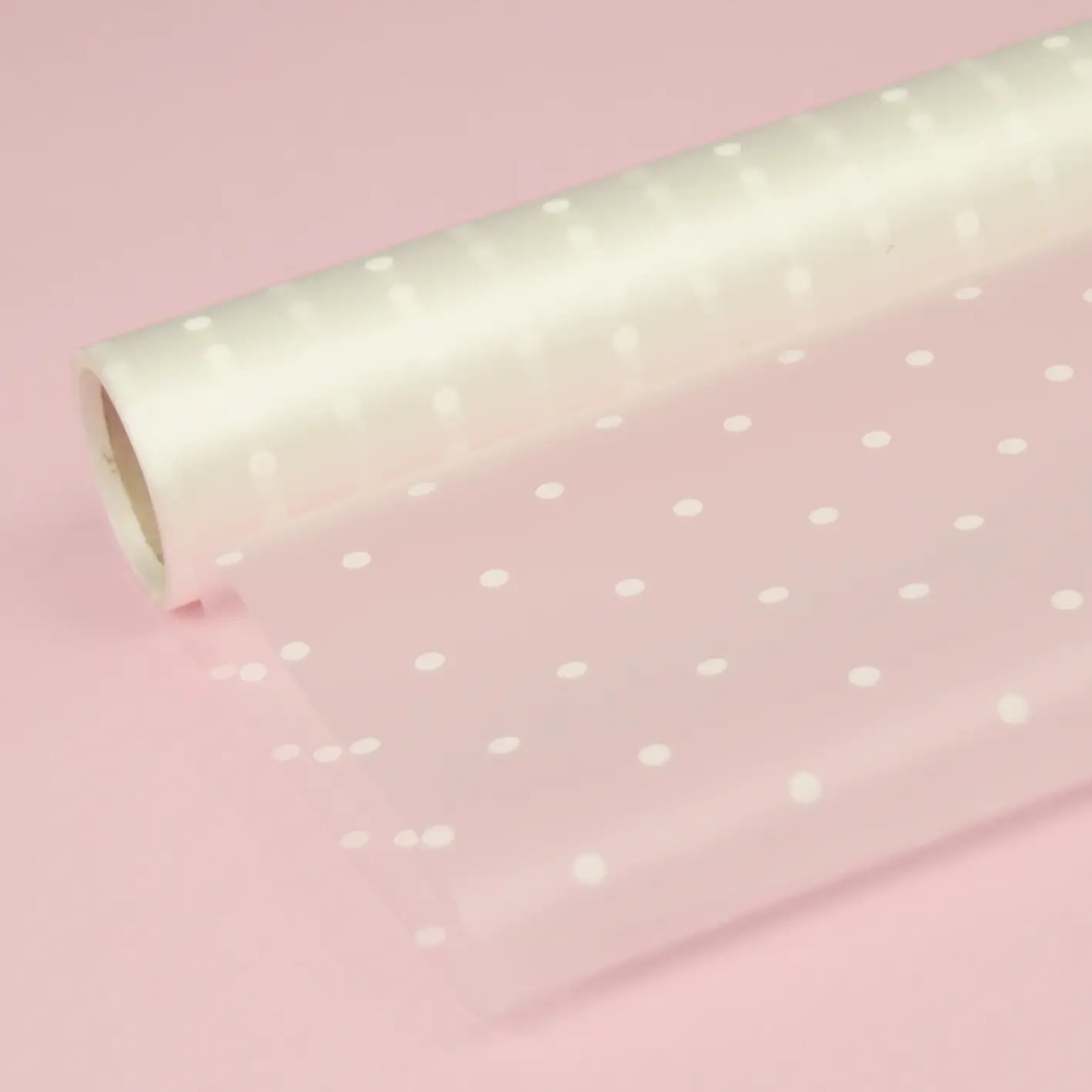 Плівка для квітів матова Білі горохи