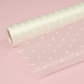 Плівка для квітів матова Білі горохи