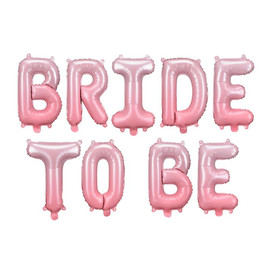 Фольгований напис велика Bride to be градієнт рожевий Partydeco
