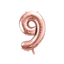 Перейти на страницу товара Фольгована цифра 9 Рожеве золото Partydeco