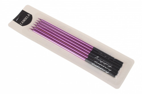 Набір свічок прямих Фуксія (6 шт.)