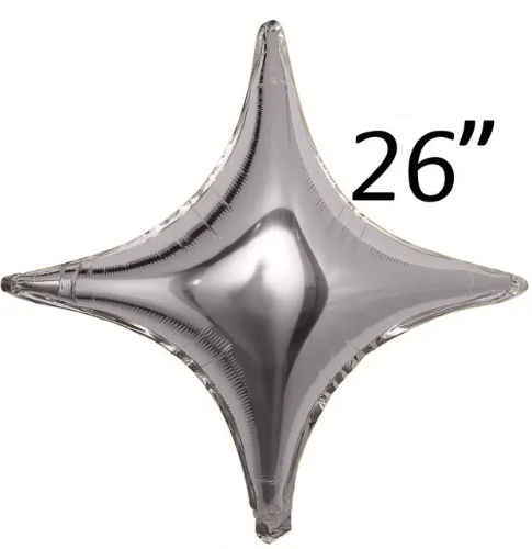 Фольга Зірка чотирикутна Срібло