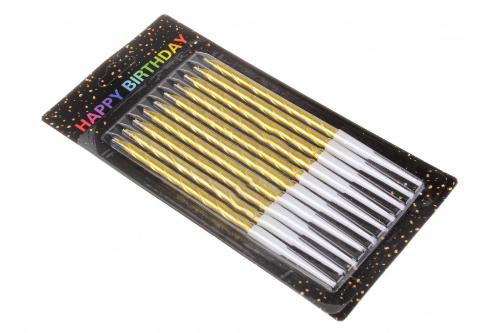 Свічки прямі металік Золото (10 шт)