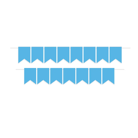 Гірлянда прапорці однотонні Блакитні 15шт/уп