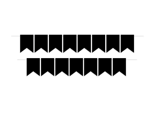 Гірлянда прапорці однотонні Чорні 15шт/уп