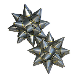 Набір середніх бантів 15 см Люрекс Сірий (2шт/уп)