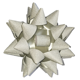 Перейти на страницу товара Бант на коробку-сюрприз Гліттер срібло(25 см)