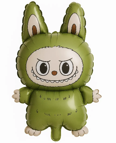 Фольгована фігура Арт-шоу Лабубу зелена (повітря)