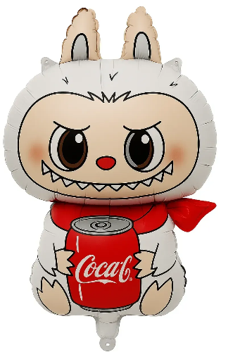 Фольгована фігура Арт-шоу Лабубу біла кока-кола