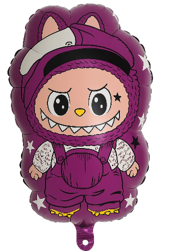 Фольгована фігура Арт-шоу Лабубу фіолетова (гелій або повітря)