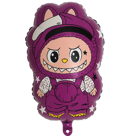 Фольгована фігура Арт-шоу Лабубу фіолетова (гелій або повітря)