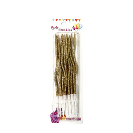 Свічки виті Шампань з блискітками (12 шт)