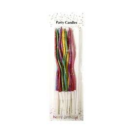 Свічки виті Мікс з золотими краплями (12 шт)